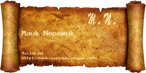 Mauk Nepomuk névjegykártya